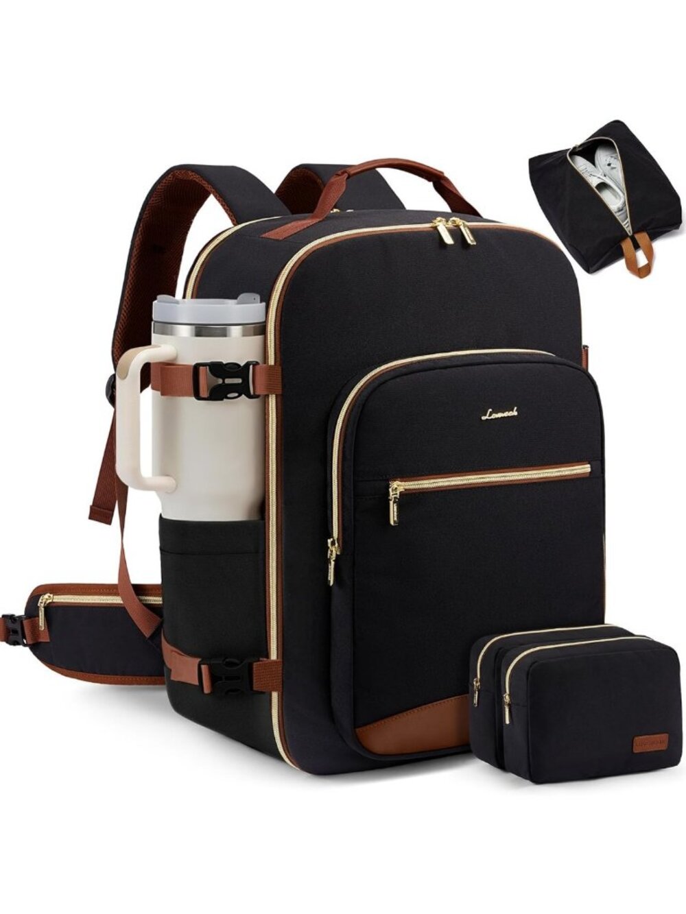 Spacious 56L Travel Backpack, Airline Approved Carry-On, Waterproof, Fits 17
